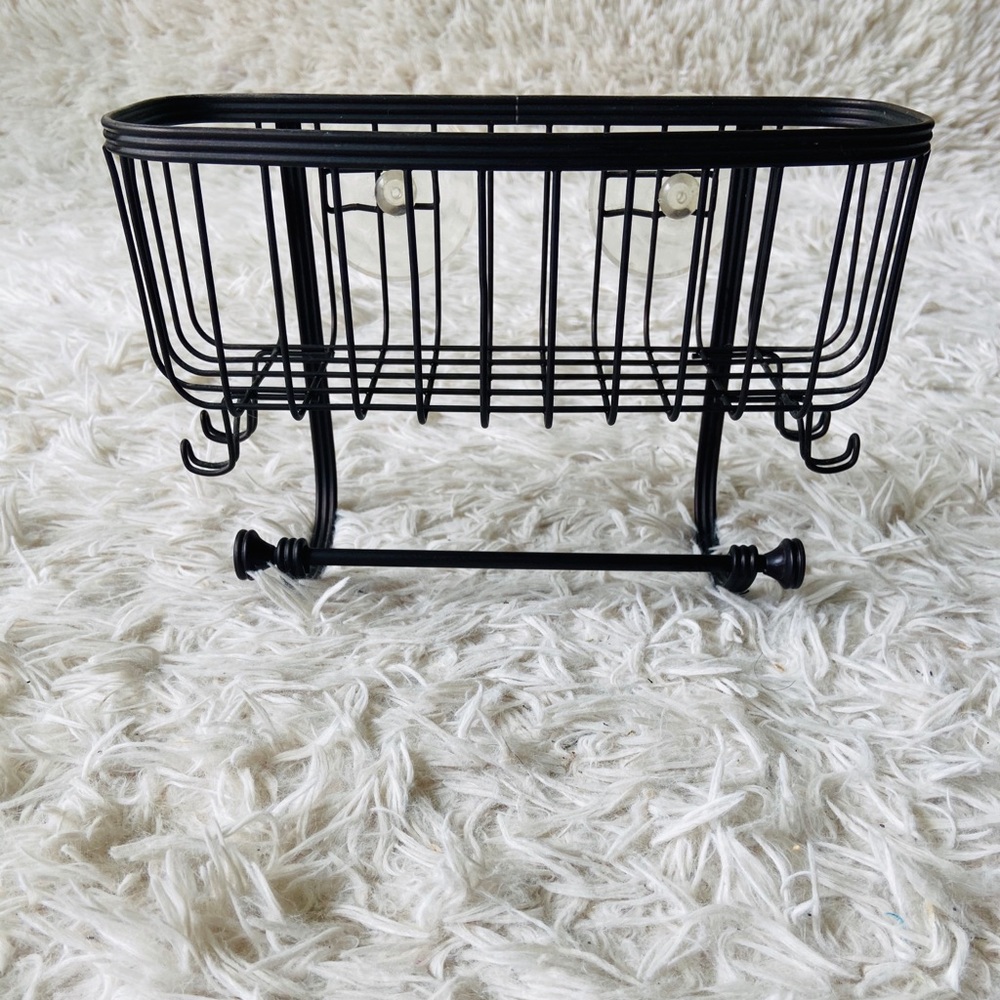 Bathroom Storage Rack with hooks and towel rod